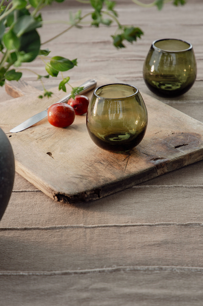 Blown Glass, Olive Green