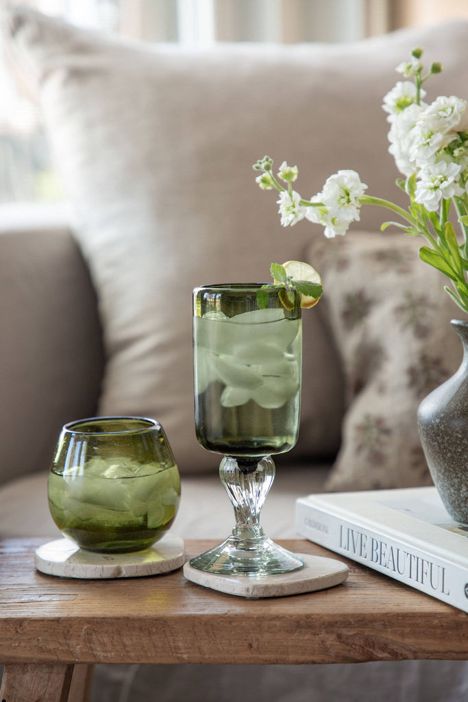 Blown Glass, Olive Green