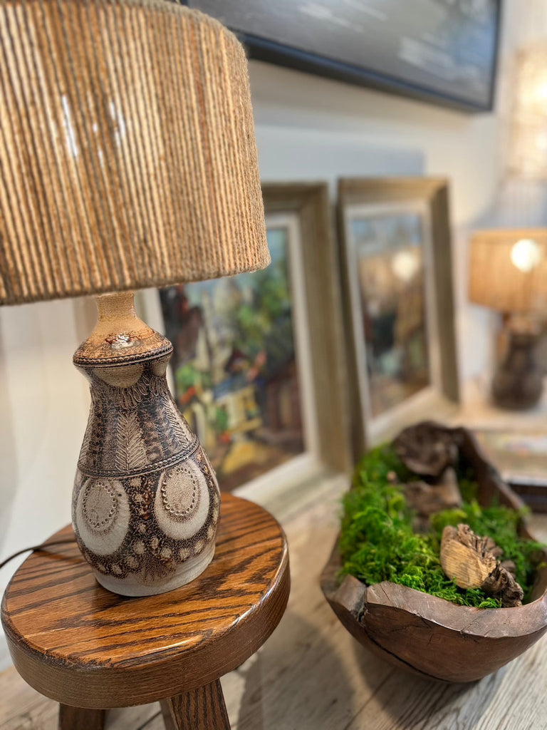 French Ceramic Table Lamp by Jean- Claude Courjault, signed