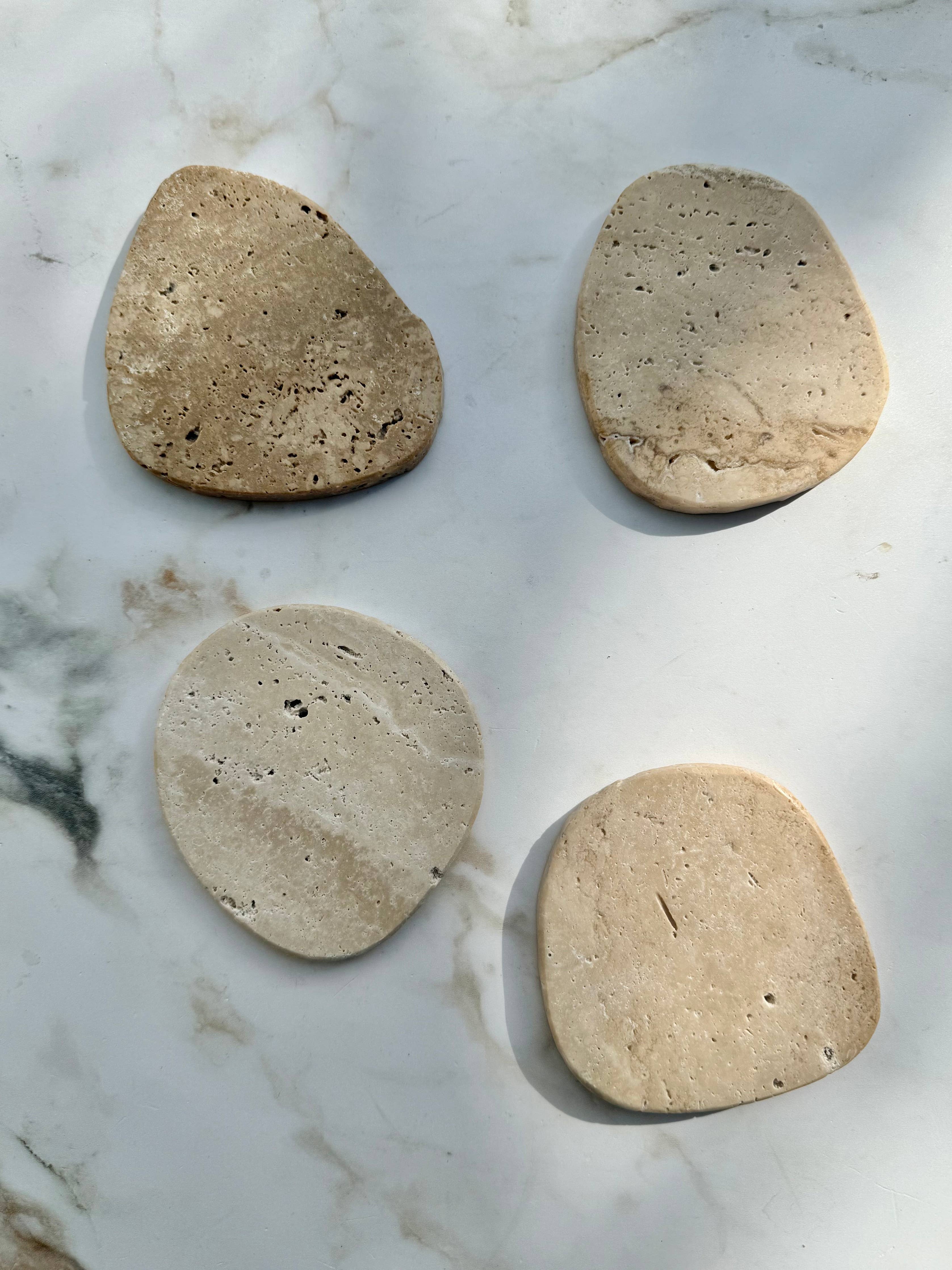 Travertine Coaster, set of 4