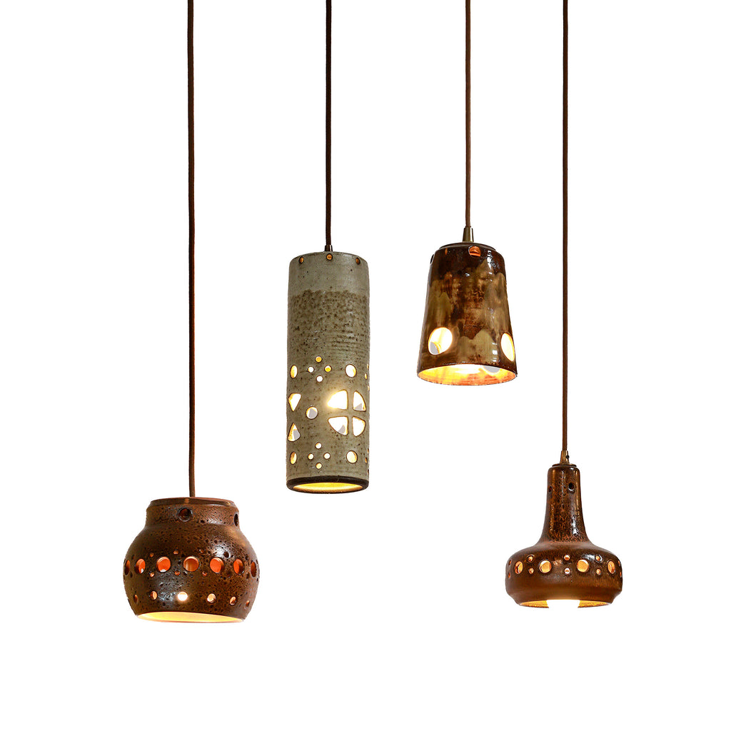 Vintage Ceramic Pendant Light from Holland-C