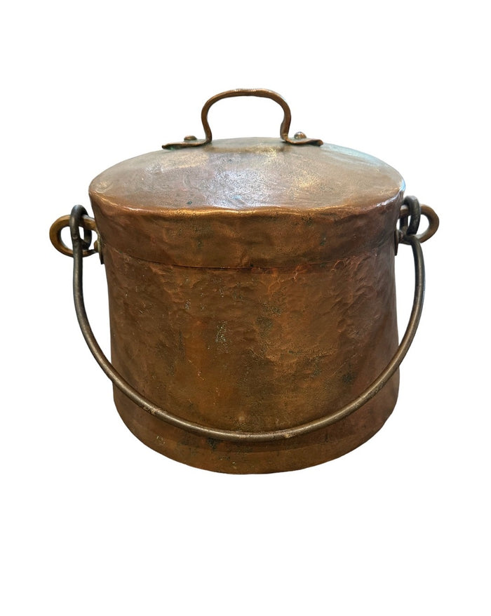 Antique Copper Pot with Lid