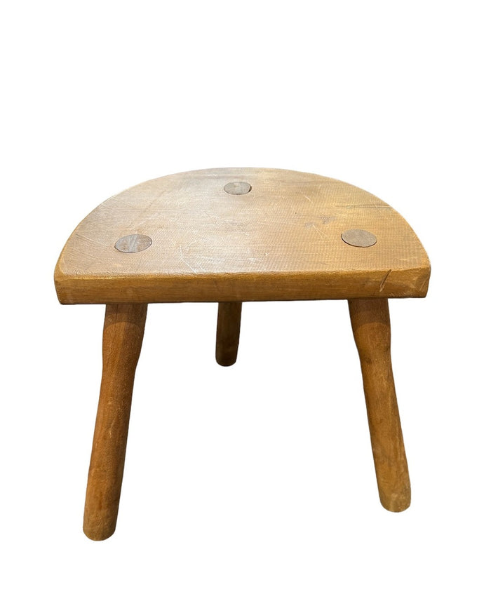Vintage French Wooden Stool #5