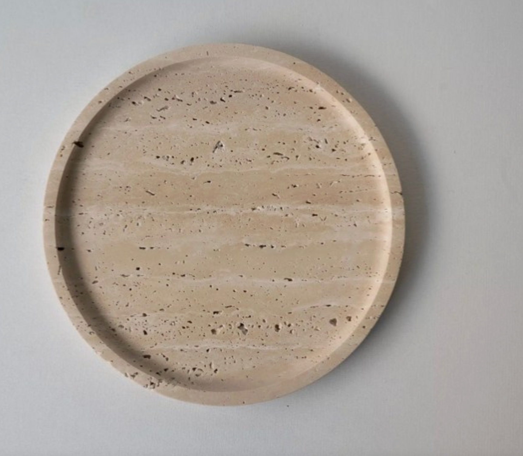 Round Travertine Tray