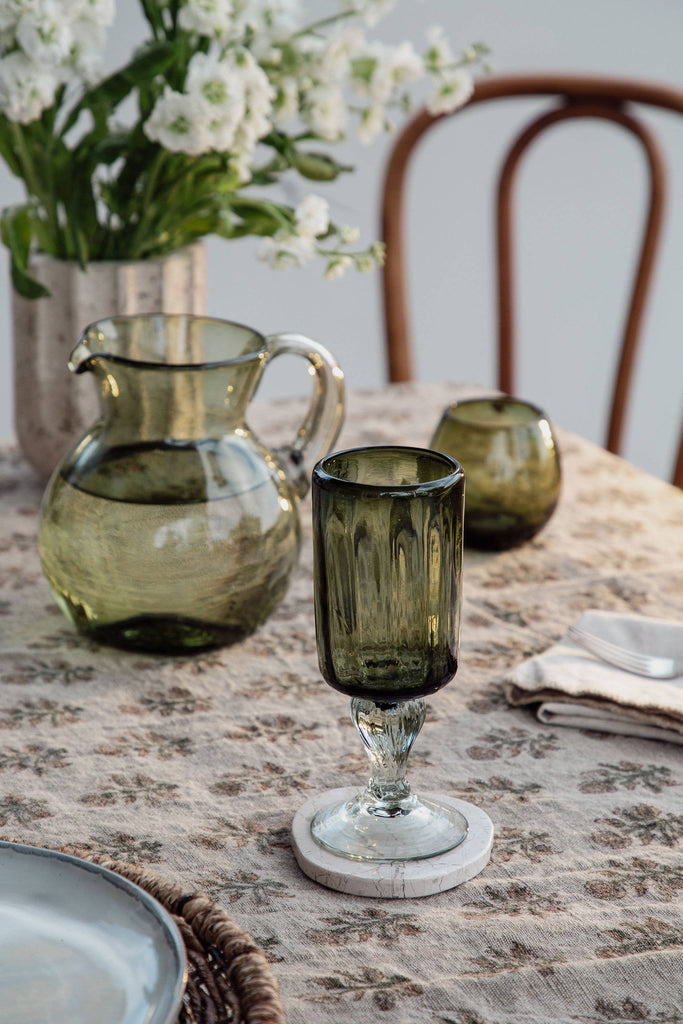 Blown Glass, Olive Green