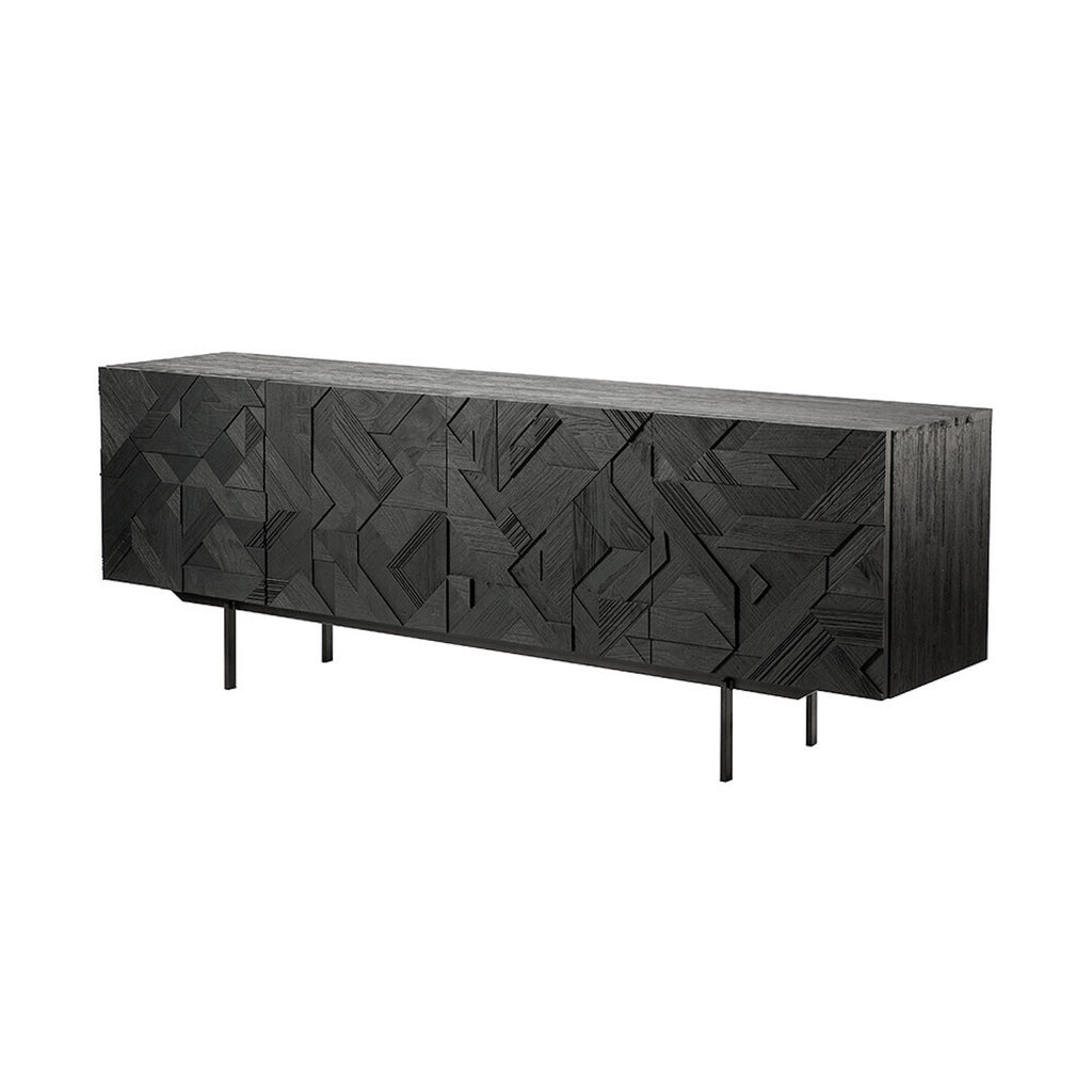 Teak Graphic Back Sideboard - Varnished