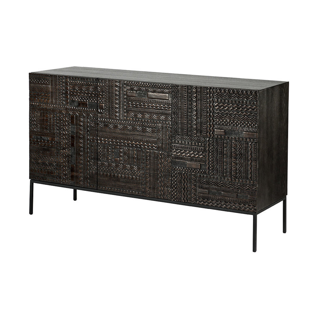 Teak Tabwa Black Sideboard - Varnished