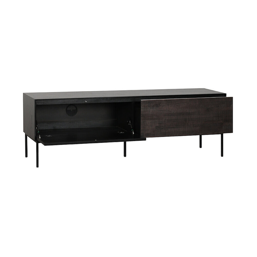 Teak Grooves Black TV Cupboard - Varnished | ethnicraft