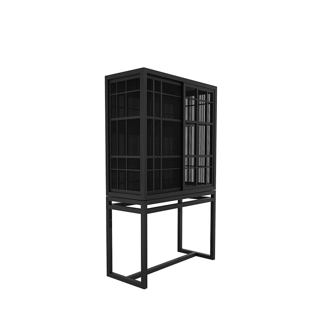 Oak Burung Black Storage Cupboard - Varnished | Ethnicraft