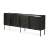 Oak Stairs Black Sideboard - 3 & 4 Door - Varnished