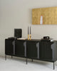 Oak Stairs Black Sideboard - 3 & 4 Door - Varnished