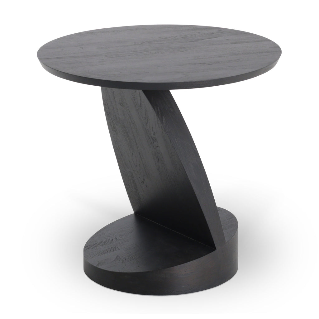 Teak Oblic Black Side Table - Varnished | Ethnicraft