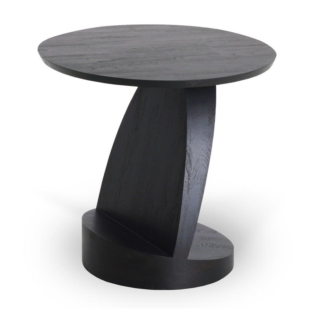 Teak Oblic Black Side Table - Varnished | Ethnicraft