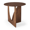 Teak Geometric Brown Side Table - Varnished | Ethnicraft
