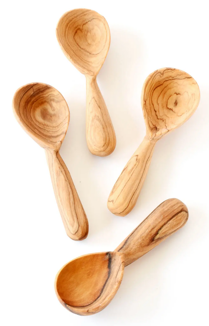 Olive Wood Teardrop Spice Spoon