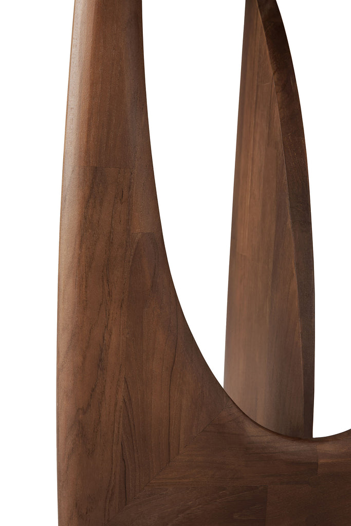 Teak Geometric Brown Side Table - Varnished | Ethnicraft
