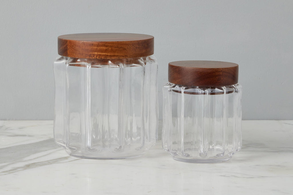 Fluted Glass Canister - Large