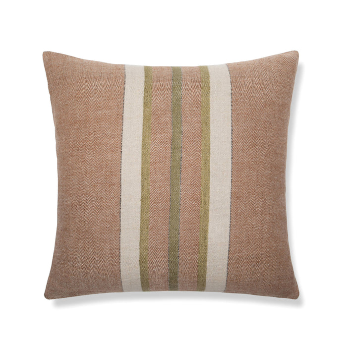 Bruges Stripe Pillow - Chestnut Olive