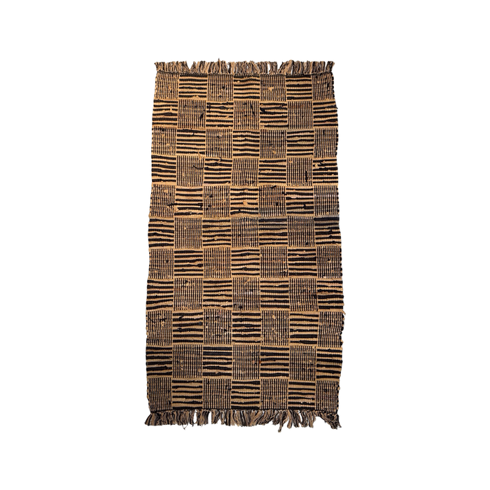 Antique Geometric Pattern Rag Rug