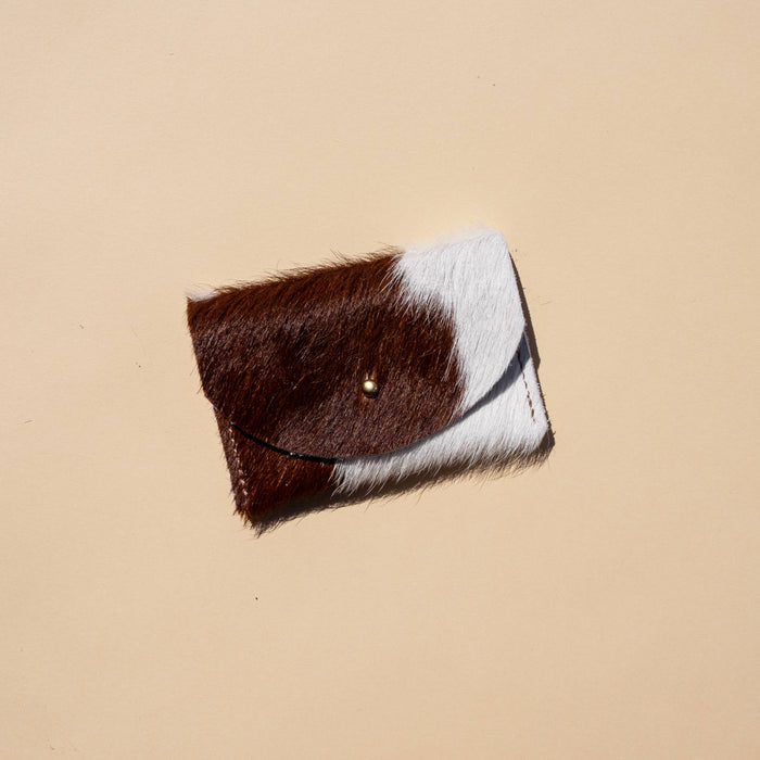 Cardholder - Brown + White Hair on Hide