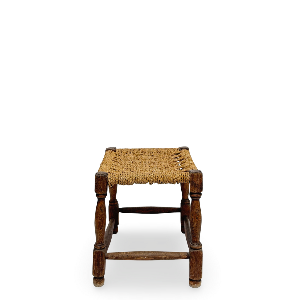 Antique Woven Stool from France