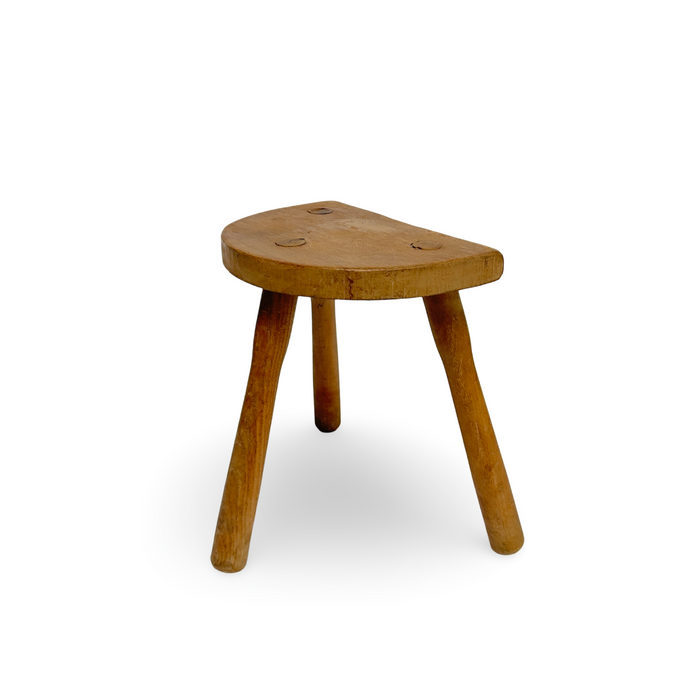 Vintage French Wooden Stool #5