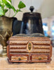 Antique Tramp Art Box with Velvet Top