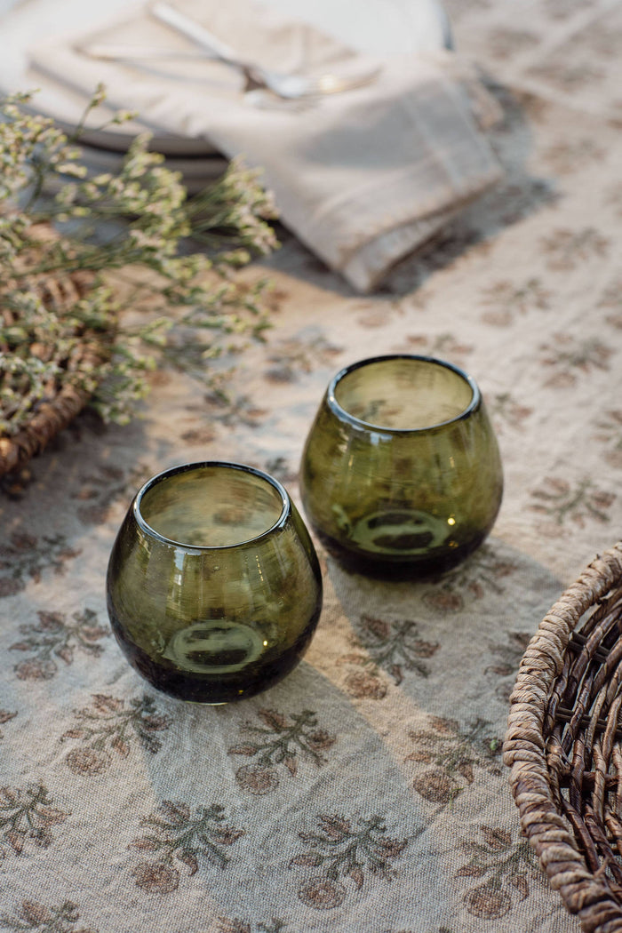 Blown Glass, Olive Green