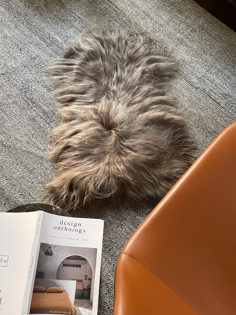 Taupe Icelandic Sheepskin Throw Rug