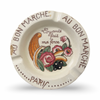 Ceramic ashtray with colorful rooster-and-flower artwork on the rim