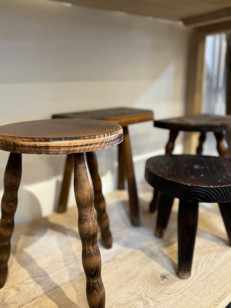 Antique French Wooden Stool #9