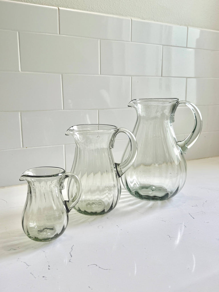 Handblown Fluted Pitcher