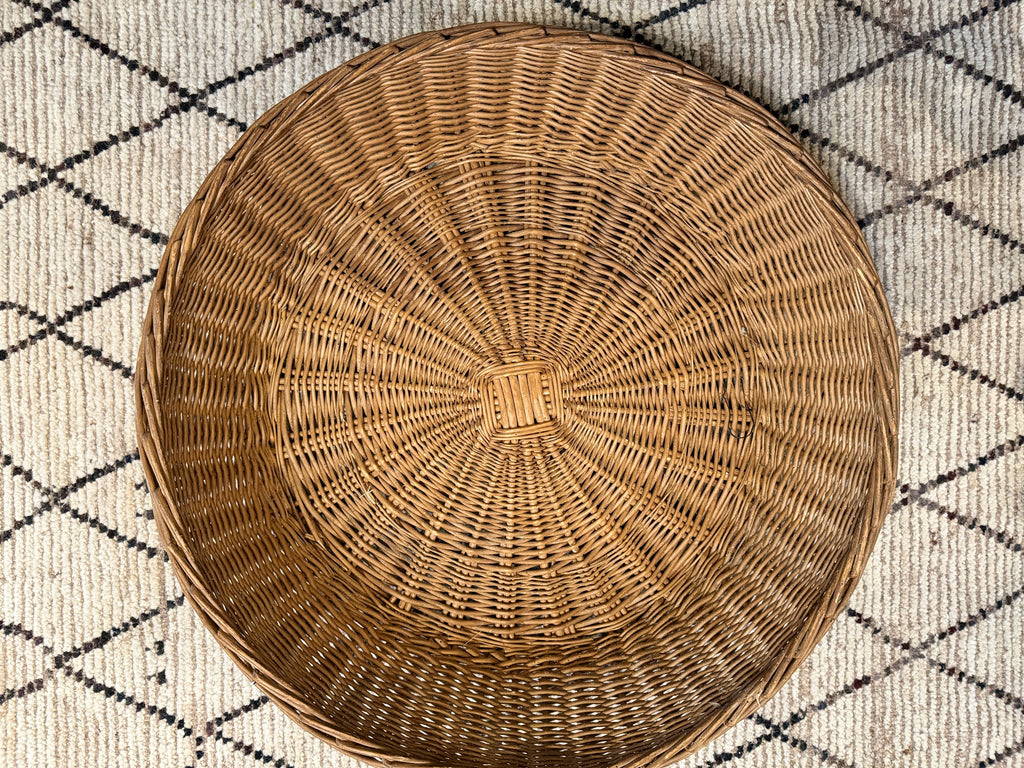 Vintage French Large Round Basket