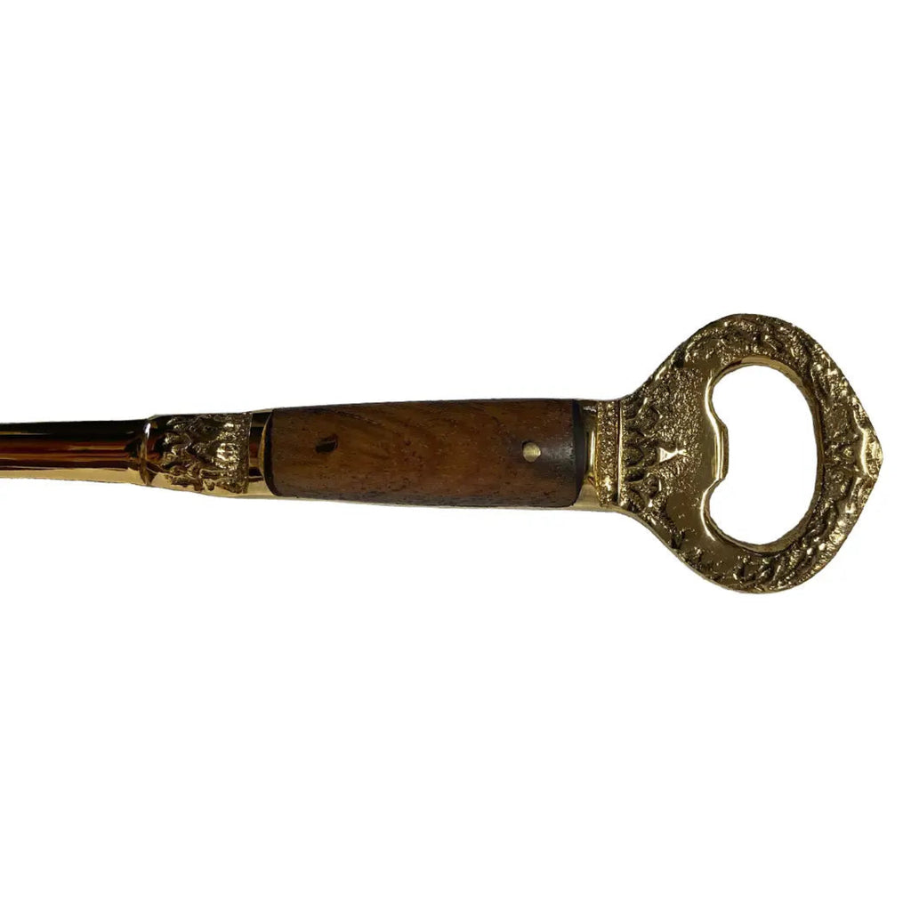 Brass Ice Hammer and Bottle Opener with Wood Handle