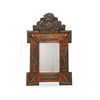 Antique French Brass and Wood Mirror