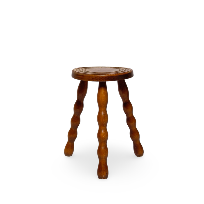 Vintage French Wooden Stool
