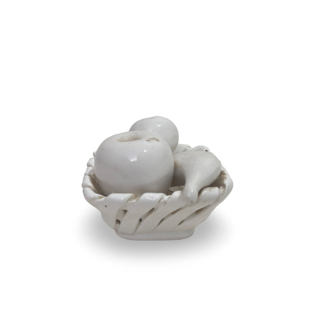 Vintage French Faience Fruit Basket