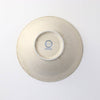 Japanese porcelain bowl base with blue stamp and speckled off-white glaze