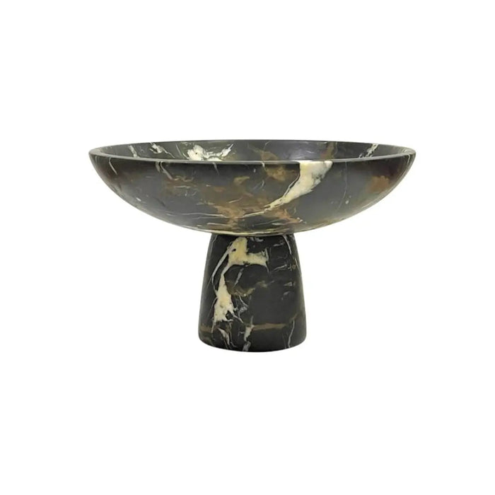 Marble Footed Bowl - Black and Gold