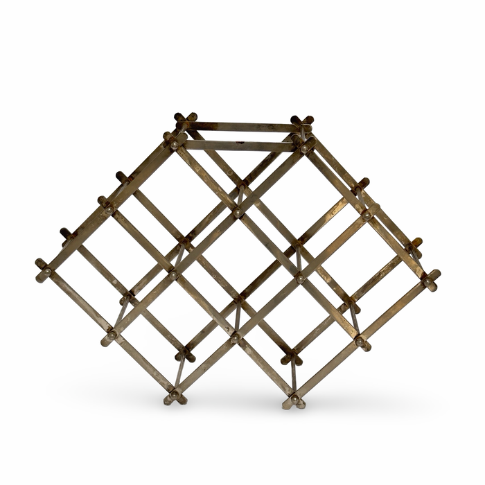 Vintage Collapsible Metal Wine Rack