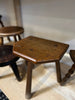 Vintage French Wooden Stool #4