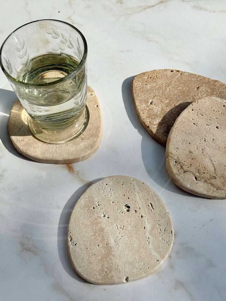 Travertine Coaster, set of 4