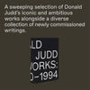 Donald Judd: Artworks 1970–1994 By Donald Judd