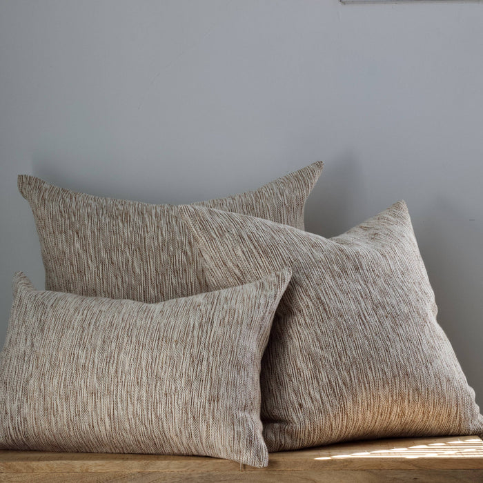Handloomed Cotton Pillow - Sepia