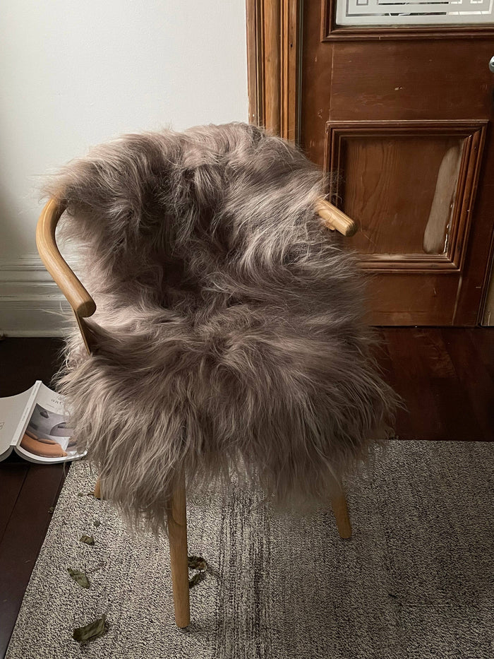 Taupe Icelandic Sheepskin Throw Rug