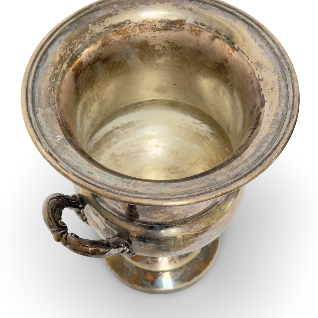 Vintage Silver Plate Wine Bucket with Swan Handles