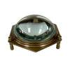 Antique brass hexagonal dome desk magnifier with clear glass lens