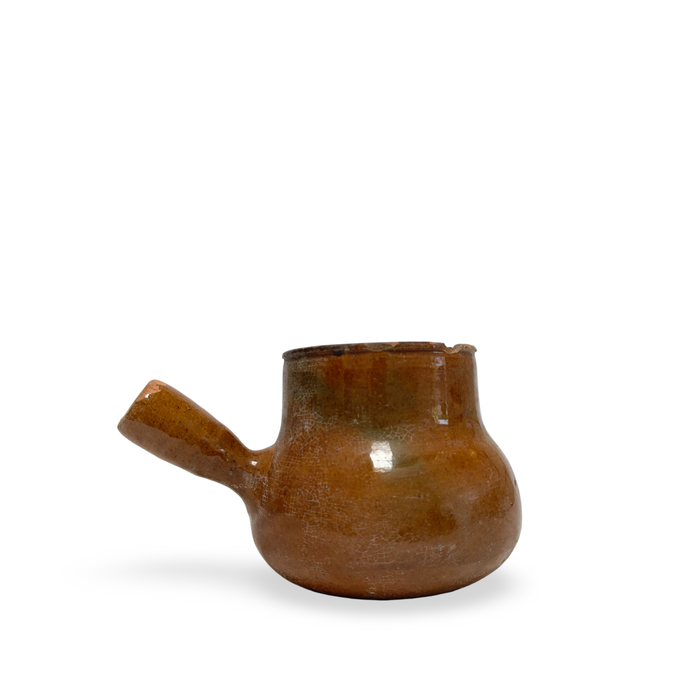19th Century French Glazed Terracotta Pot
