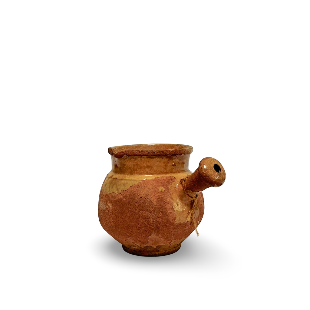 19th Century French Glazed Terracotta Pot