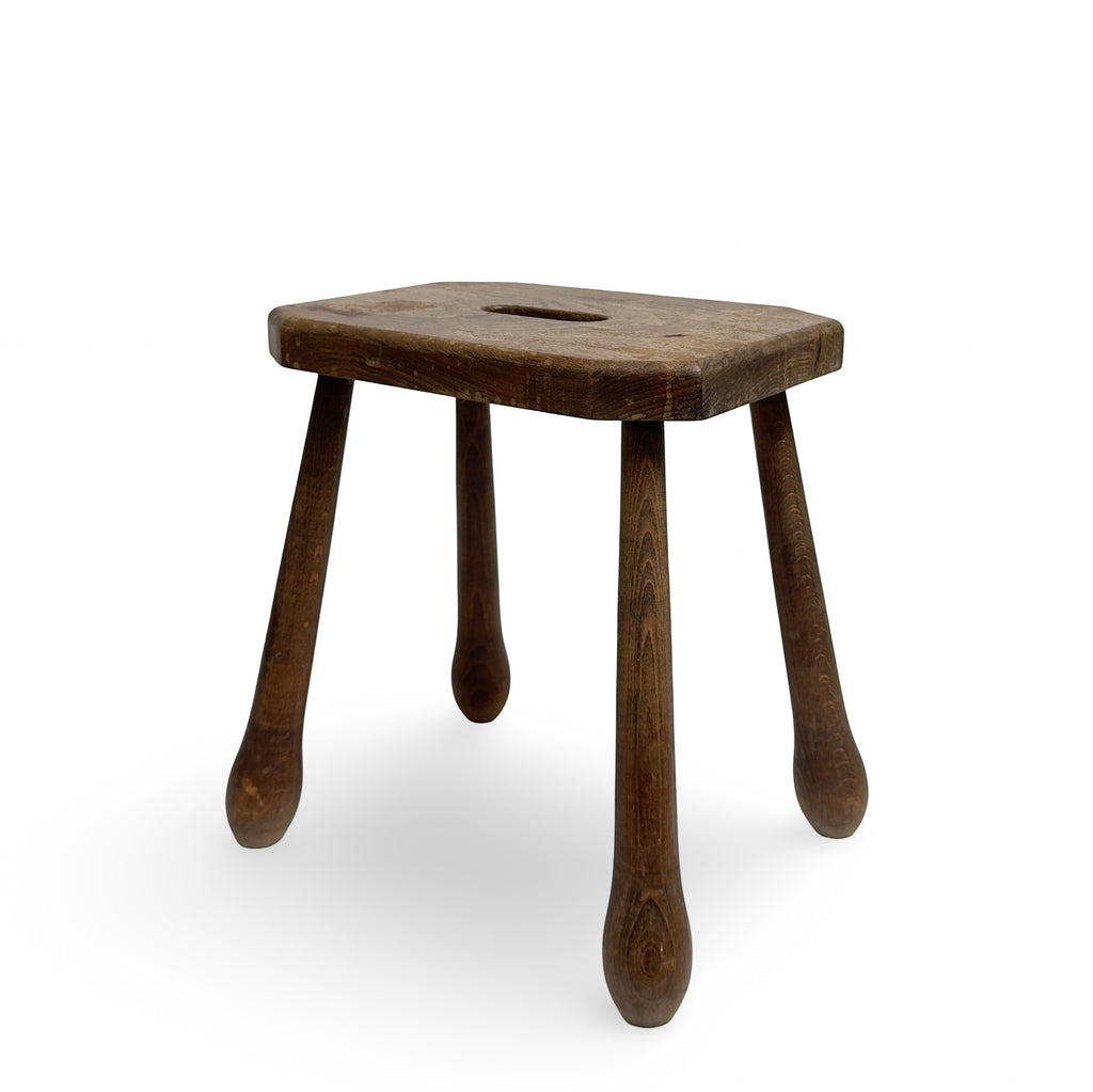 Vintage French Wooden Stool